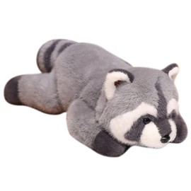 Weighted Raccoon Stuffed Animals,17 Inch Soft Raccoon Plush Toys Cute Raccoon Cuddly Body Pillow Hug Sleeping Fluffy Wild Animal Toys Bed Decor Plushie Doll Gift for Birthday Kids Girls Boys