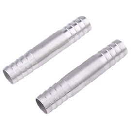 DERPIPE Stainless Steel 3/4" Hose Barb, straight splice extend tubing fitting, union coupling fitting (Pack of 2)
