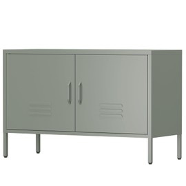 IRONFFICE Metal Storage Cabinet,Short Locker Cabinet with Storage,Modern Cabinet for Bedroom,Classroom,Green