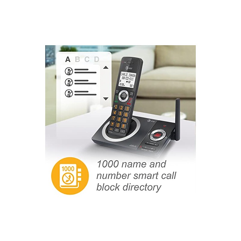 AT&T CL82219 DECT 6.0 2-Handset Cordless Phone for Home with