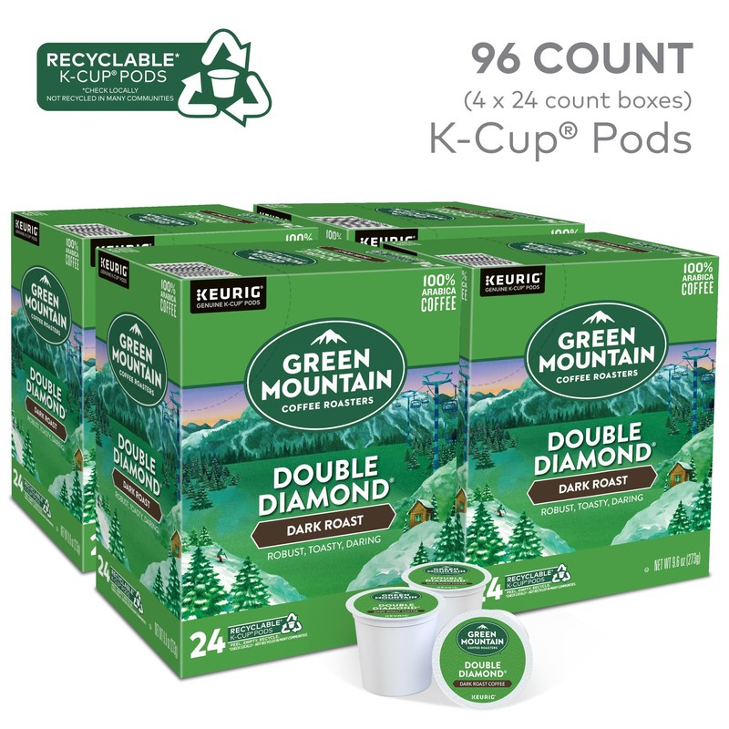 Green Mountain Coffee Roasters Double Diamond, Single-Serve Keurig K-Cup Pods,