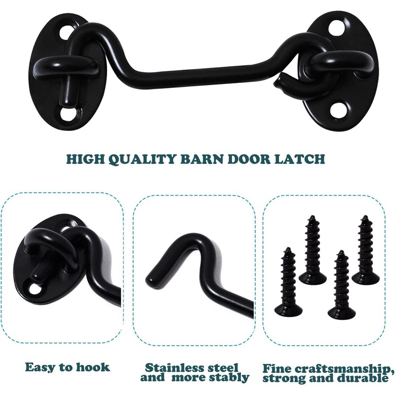 Klurent 4" Barn Door Latch Door Lock Hardware, Sliding Door