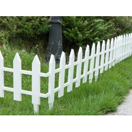 Gardenised QI003741.SW White Vinyl Picket Fence Patio Flower Bed Garden Lawn Gate, 12.5 x 23