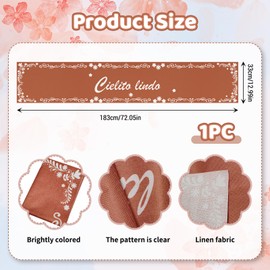 Camino de mesa mexicano de 71 x 13 pulgadas Cielito Lindo - Camino de mesa Cielito Lindo, decoración de fiesta de baby shower, decoración de México para bodas mexicanas y fiestas de cumpleaños (rosa