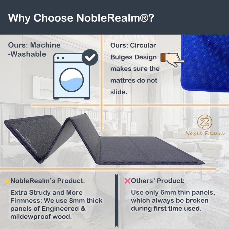 NobleRealm® 𝗕𝗲𝘁𝘁𝗲𝗿 𝗦𝗶𝘇𝗲 Sleeper Sofa Board | Queen Bunkie Board