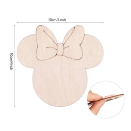 30 Pack 4 Inch Wood Mouse Head Cutouts Unfinished Wood Mouse Head Crafts Wooden Mouse Head Hanging Ornaments DIY Mouse Head Craft Gift Tags for Home Party Decoration