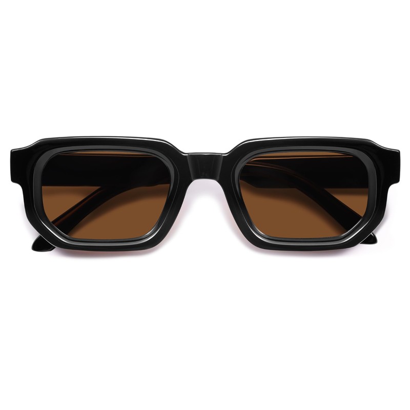 VANLINKER Retro Small Chunky Rectangle Sunglasses for Men Women Vintage