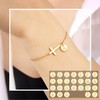 Cross Bracelet with Initial T, Dainty Link Chain Bracelet Christian