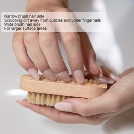 Cepillo para Manos Y Uñas, Cepillo para Uñas de Madera de Doble Cara Hecho de Madera de Haya con Cerdas, Cepillo para Fregar las Uñas Cepillo para Limpieza de Uñas Suministros para Manicur