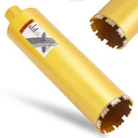 DaduoRi 4 1/2 Inch Wet Core Drill Bit, 4.5" Diameter x 14" Depth, 1-1/4"-7 Thread Diamond Core Bits for Concrete with Rebar, Masonry, Brick Block,Cement, Stucco, Stone (116mm)