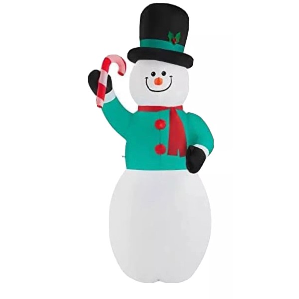 Gemmy 11' Tall Christmas Inflatable Snowman with Top Hat &