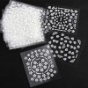 SPLOCUDU 30 Sheets White Flower 3D Nail Art Stickers with