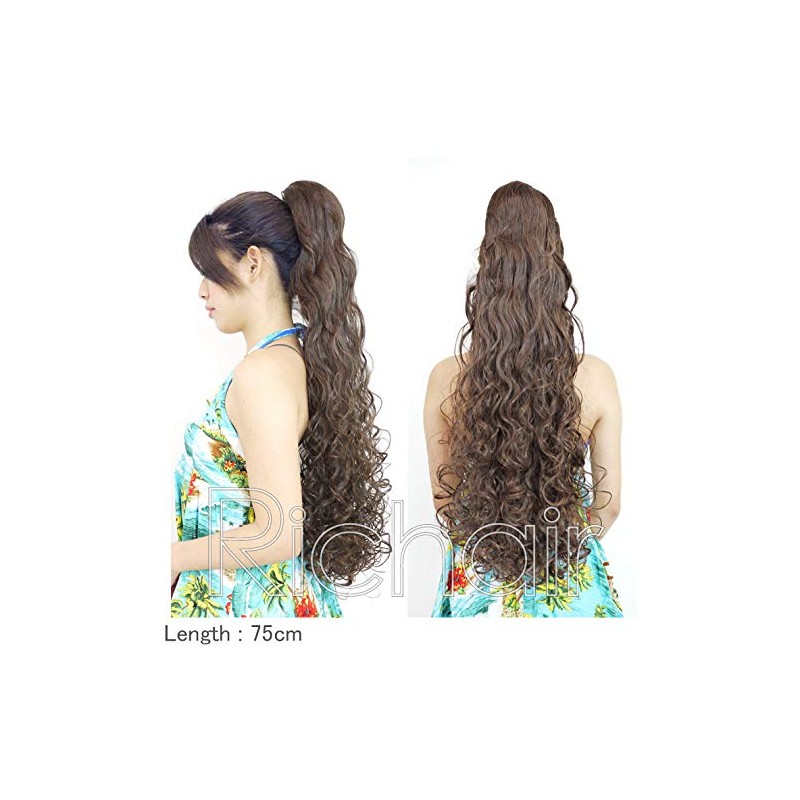 Spiral Ponytail Wig Hula Dance Tahitian Dance Sauvage (Mocha Brown)