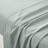 Eikei Washed Cotton Chambray Fitted Sheet Set Solid Color Casual
