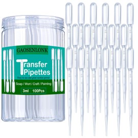 100 PCS 3ML Dropper Pipettes Essential Oil Transfer, Eye Dropper,Disposable Plastic Eye Dropper for Science Experiments, Crafting, Makeup Tool