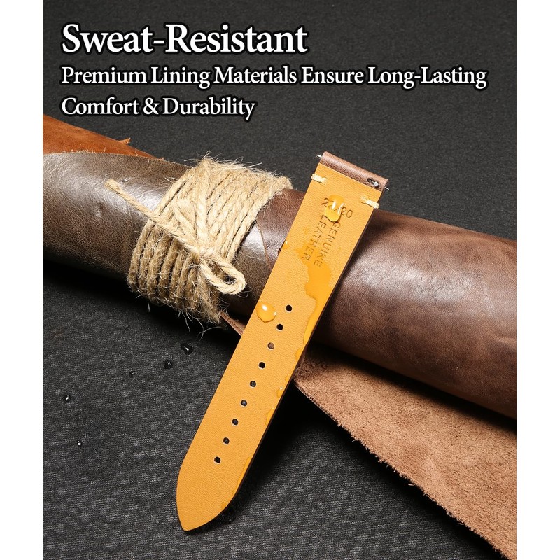 REZERO Quick Release Watch Strap, Upper Leather Watch Straps, Replacement