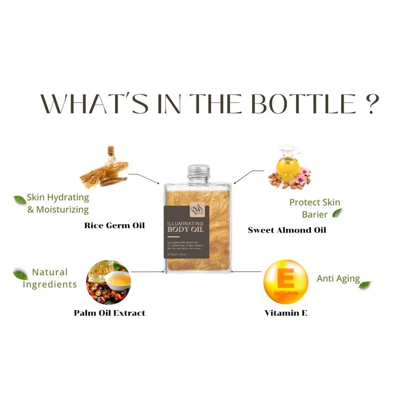 NW Skin Care Oil Blended with Glitter and Vitamin E.