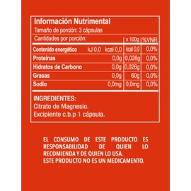 Prettán XIII Citrato de Magnesio 20mg. Frasco con 90 Cápsulas de 500mg c/u