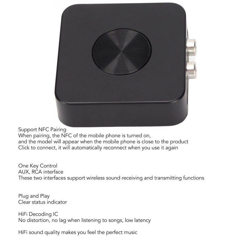 Bluetooth Sound Receiver Transmitter HiFi 3.5mm AUX RCA Input Support