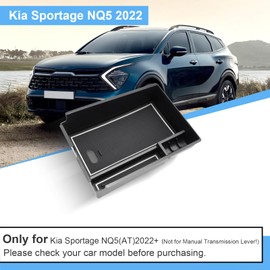 Coleya Centre Console Storage Box Compatible with Kia Sportage NQ5 2022 2023 2024 (at), Sportage NQ5 Accessories Armrest Organiser, Centre Armrest Glove Box with Non-Slip Mat (White)