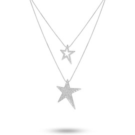 Hanary Gothic Grunge Y2k Aesthetic Layered Rhinestone Star Necklace, Y2k Emo Necklace, Christmas Jewelry Gift for Women