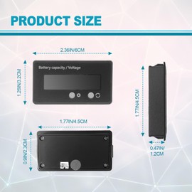 12V 24V 36V 48V Battery Meter, Waterproof Monitor Gauge Digital Voltmeter Testers, for 3S-26S Lithium Battery and Lead-Acid Batteries, for Most Cars, LCD Display Green Backlight.