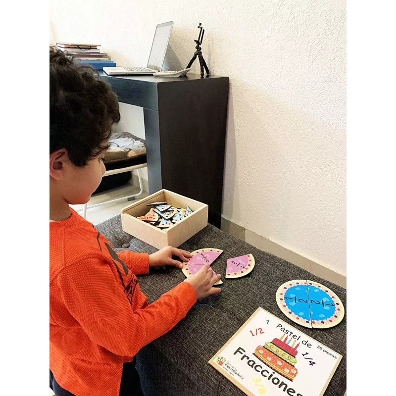 D. Imprehispanica Pastel De Fracciones Circulares Madera Matemático Didáctico