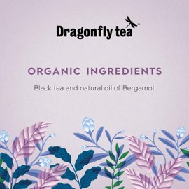 Dragonfly Classic Earl Grey Tea | Pack of 4 x 20 Organic Tea Bags (80 Teabags) | Earl Grey Tea Bags | Black Tea Bags | Compostable Tea Bags