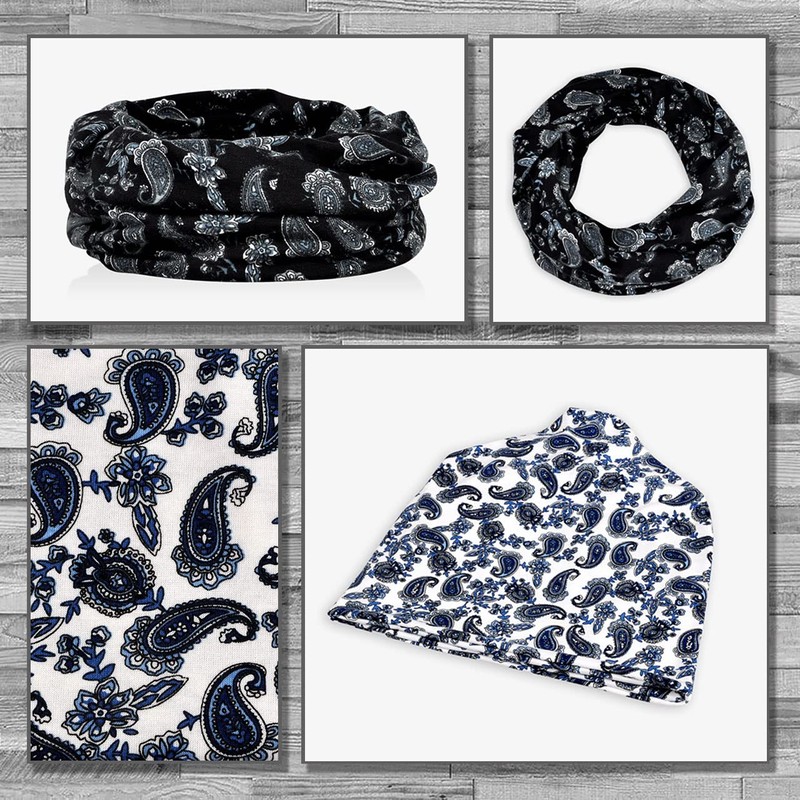 Rex Standard CH092 Knit Hat, Paisley Pattern, 2-Way Neck Warmer,