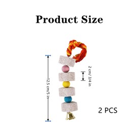 2 PCS Bird Chew Toy Colorful Parrot Chewing Toy Parrot Beak Grinding Stones Parrot Toys for Parrot Hamster Chinchilla Rabbit (Random Color)