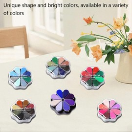 WUMUZAI 8 Colors Stamp Ink Pad, Washable Ink Pads for Stamping, Rainbow Stamp Pads, Craft Thumbprint Ink Pad, Color Petal Ink Pad Set for Rubber Stamps, Card Making, Scrapbook, Journal, 1021