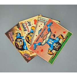 CONCEPT ASYLUM 4 DETROIT LIONS THEMED RETRO/VINTAGE STYLE HAPPY VALENTINES DAY CARDS ST. BROWN