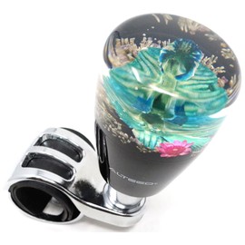 Underwater Flower Steering Wheel Spinner Car Steering Spinner Knob Real Orchid Fresh Flower Artwork Blue Thin Grip Autoland AUTOLAND
