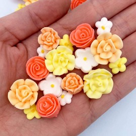Honeysuckle Icing Flowers by Simply Sucré | Edible Flowers| Edible Roses| Peach | Custom Sprinkles | Sprinkle Mix | Coral Flowers | 4 oz. 8oz. 16 oz. 24 oz. | Bulk Sprinkles (30 Count)