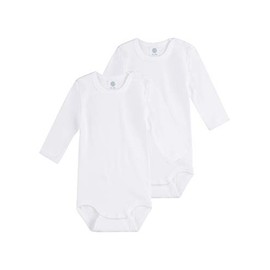 Sanetta Unisex long-sleeved bodysuit in double pack made from organic cotton - White (10), size: 68