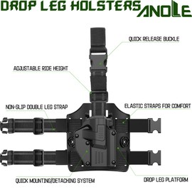 Universal Holster for Most Popular Full Size and Compact Pistols, Fit Glock | S&W | Sig Sauer | Ruger | Taurus | Beretta | CZ | Walther | Browning | Colt | H&K | Bersa | Canik Gun, Right Hand