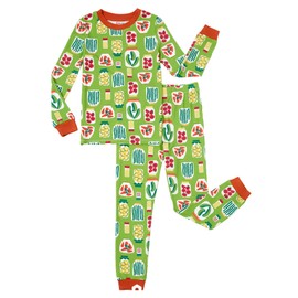 PATPAT Toddler Kids Pajama Sets with Bamboo Viscose - 2 Pieces Soft Snug Fit Pjs for Boys and Girls,All-Season Comfort Sleepwear, Green Pickles and Jars, Size 3T