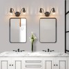 20 Inch 2-Light Vintage Bathroom Wall Sconce,Elegant Black Metal and