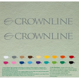 Pair of Crownline Boats Compatible Replacement Decals Vinyl Stickers Boat Outboard Motor Set of 2 (24", Grey 071)