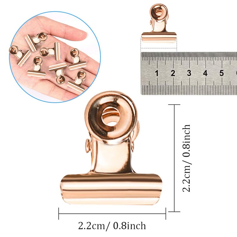 Small Bulldog Paper Clips, Pack of 50 Letter Clips Metal,