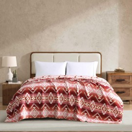 Wrangler - Blanket, Super Soft Reversible Bedding, Yellowstone Inspired, Western Home Essentials for Bed or Couch (Jericho Pink, Full/Queen)