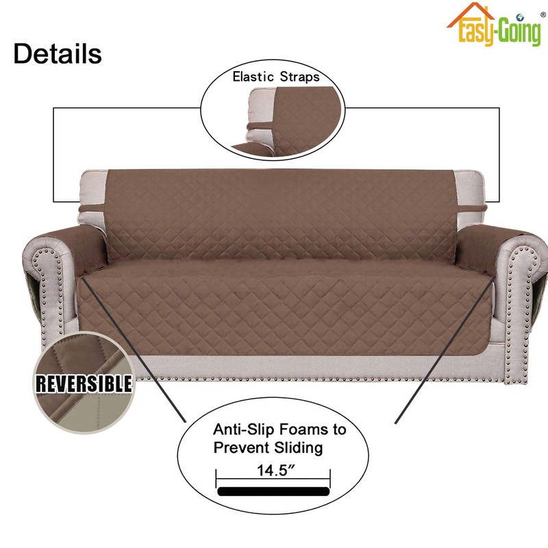 Easy-Going Reversible Couch Cover for 3 Cushion Couch Sofa Cover