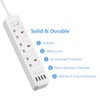 JSVER Extension Lead USB, Power Socket with 3 Outlet 4