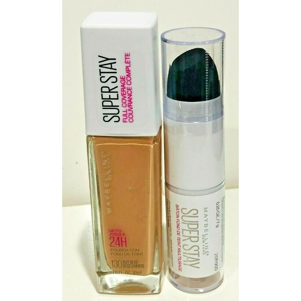 MAYBELLINE SUPER STAY  FOUNDATION LIQUID AND STICK CREAM 130 BUFF BEIGE  2 PACK