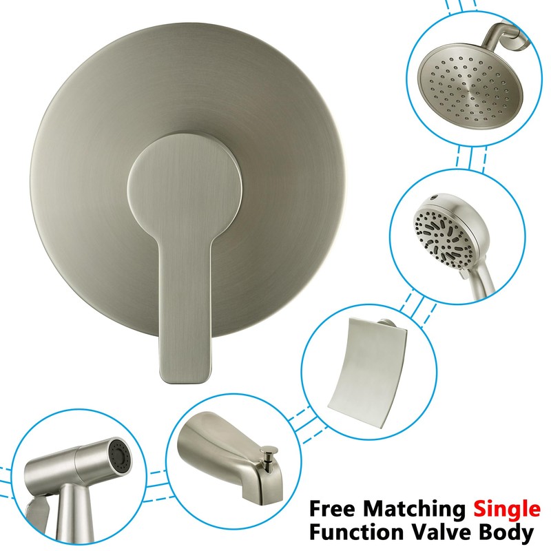 DOLGABA Shower Valve Handle Single Function Shower Mixer Valve Kit