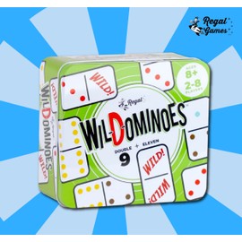 Regal Games – Wild Spinner Dominoes – Compatible with Spinner and Double 9 Dominoes - Fun Family-Friendly Dominoes Game – Includes Score Pad and Rules Sheet – Ideal for 2-8 Players Ages 8+