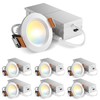 Amico 6 Pack 2 Inch 5CCT Ultra-Thin LED Canless Recessed