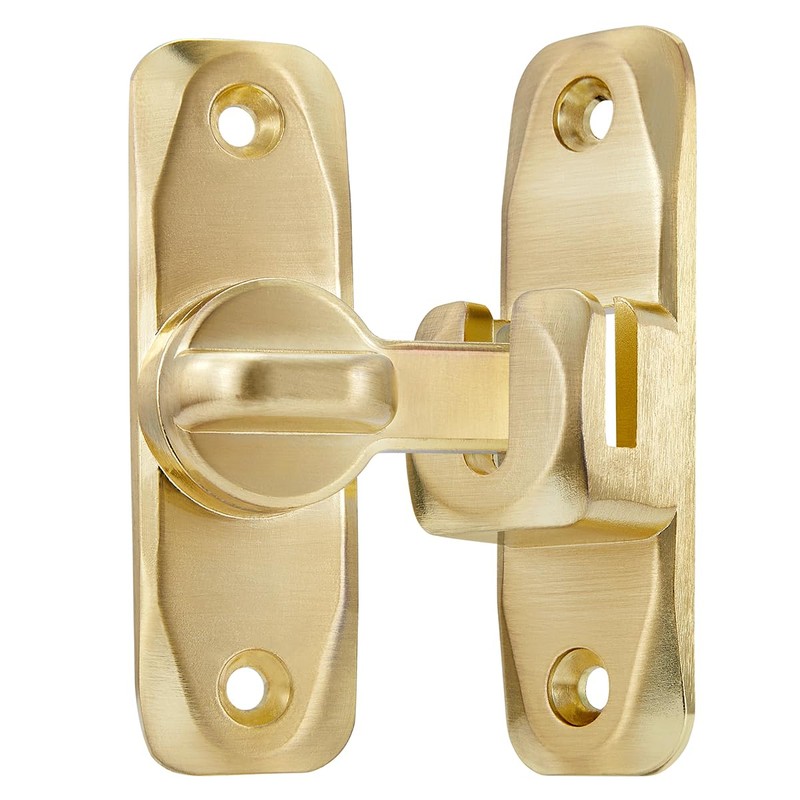 INIRET Barn Door Latches,Gold 90/180 Degree Gate Lock,Zinc Alloy Right