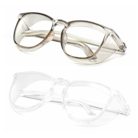 Alsenor Safety Glasses Anti Fog Goggles Protective Eyewear Blue Light Blocking Anti Dust UV Protection Glasses For Men Women (2 Pack (Green + Clear))