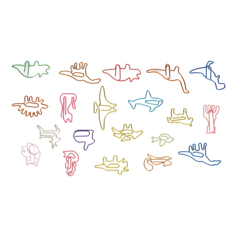 100pcs Colorful Paper Clips 20 Cute Shapes Stable Clamping Lightweight